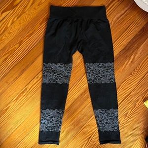 Fabletics leggings, lace detail, size small, like new.